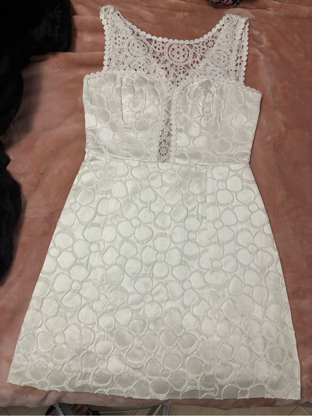 Lilly Pulitzer White Floral Lace Fit & Flare Dress Size 2 92494